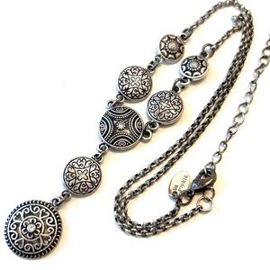 Lia Sophia Y Style Necklace Light Dark Silver Tone